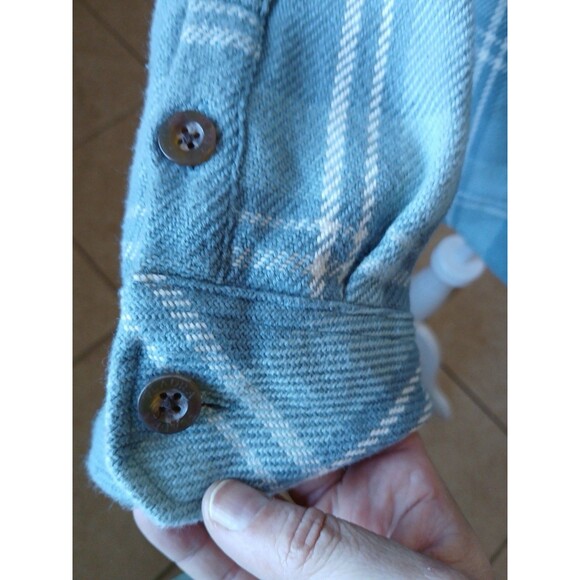 Pladra Plaid Flannel Shirt Womens 2XL Button Front Long Sleeve Blue Outdoorsy - Picture 8 of 16